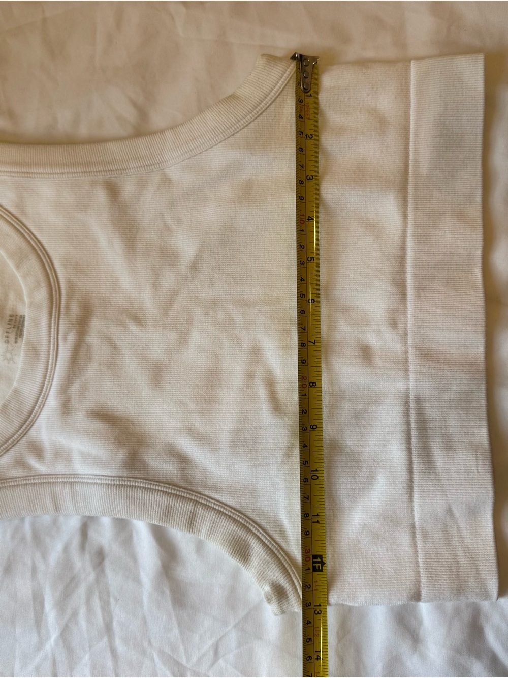 OFFLINE by Aerie White Seamless Ribbed Racerback Crop Tank Top Medium Gym Yoga - Picture 4 of 5